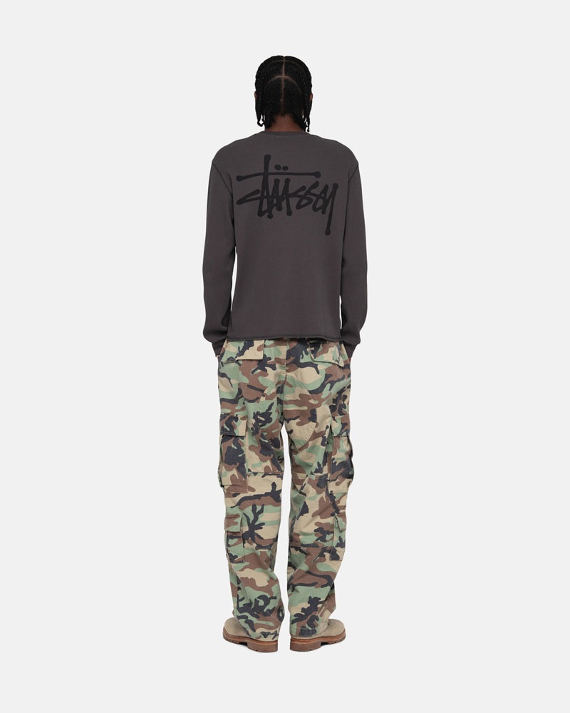 Chandail Stussy Basic Stock LS Thermal Noir | XVW-47737455