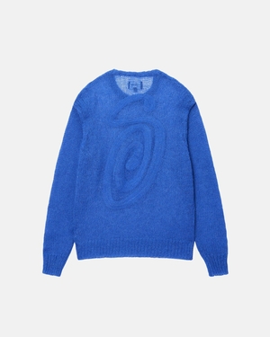 Chandail Stussy S Loose Knit Bleu | ECL-20913603