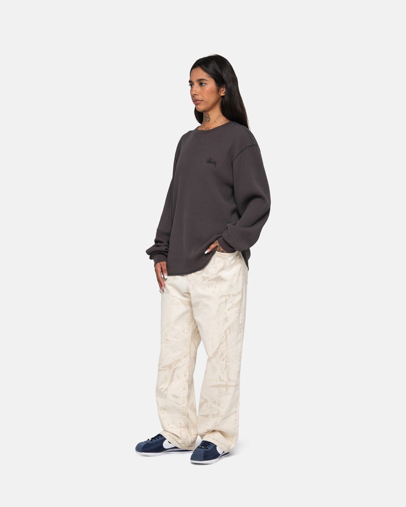 Chandail Stussy Basic Stock LS Thermal Noir | XVW-47737455