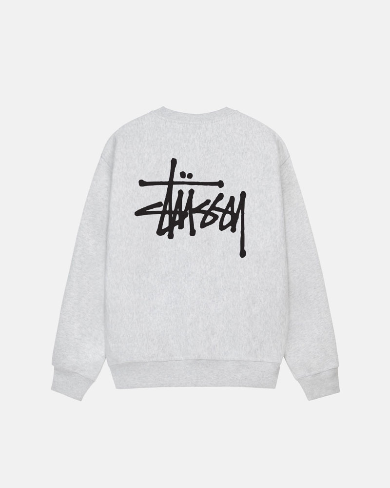 Sweatshirt Stussy Basic Stüssy Crew Grise | HEM-87908550