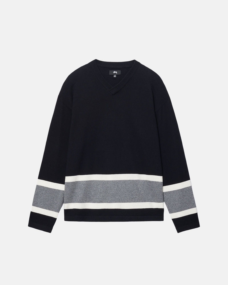 Chandail Stussy Hockey Noir | KHC-82186275