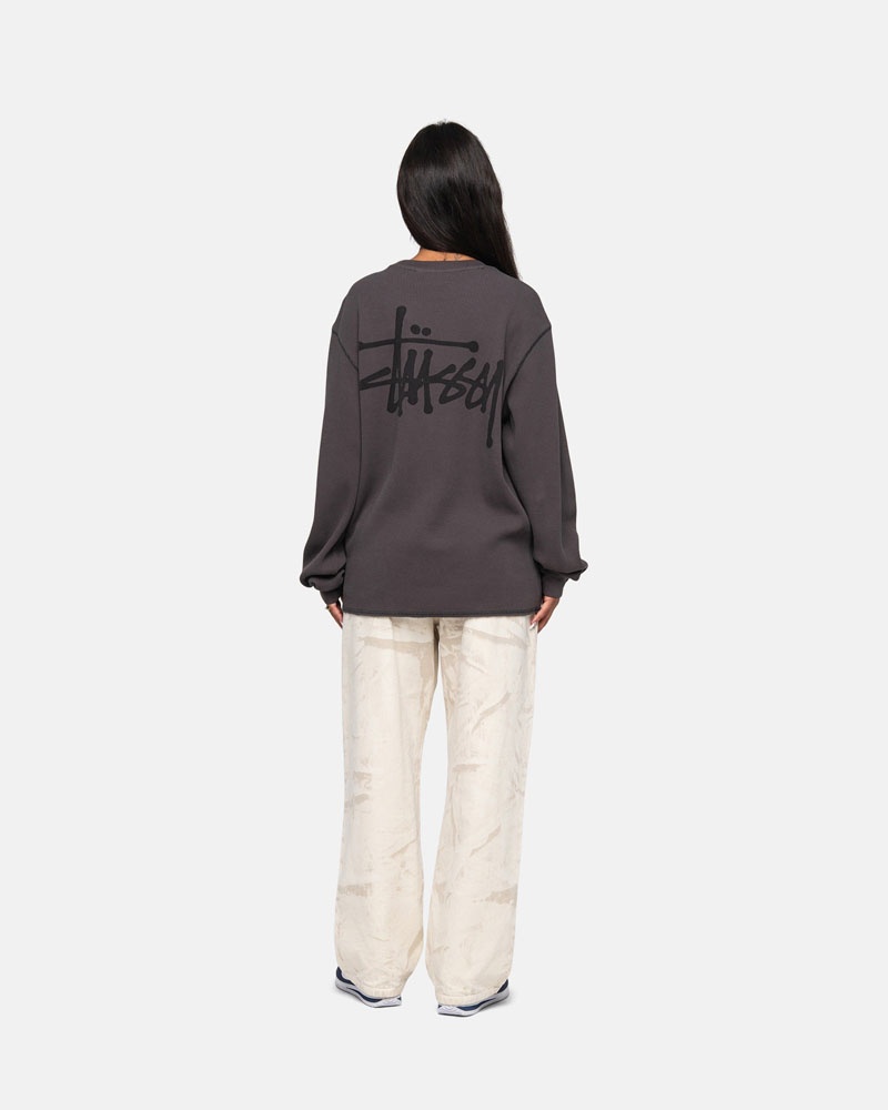 Chandail Stussy Basic Stock LS Thermal Noir | XVW-47737455