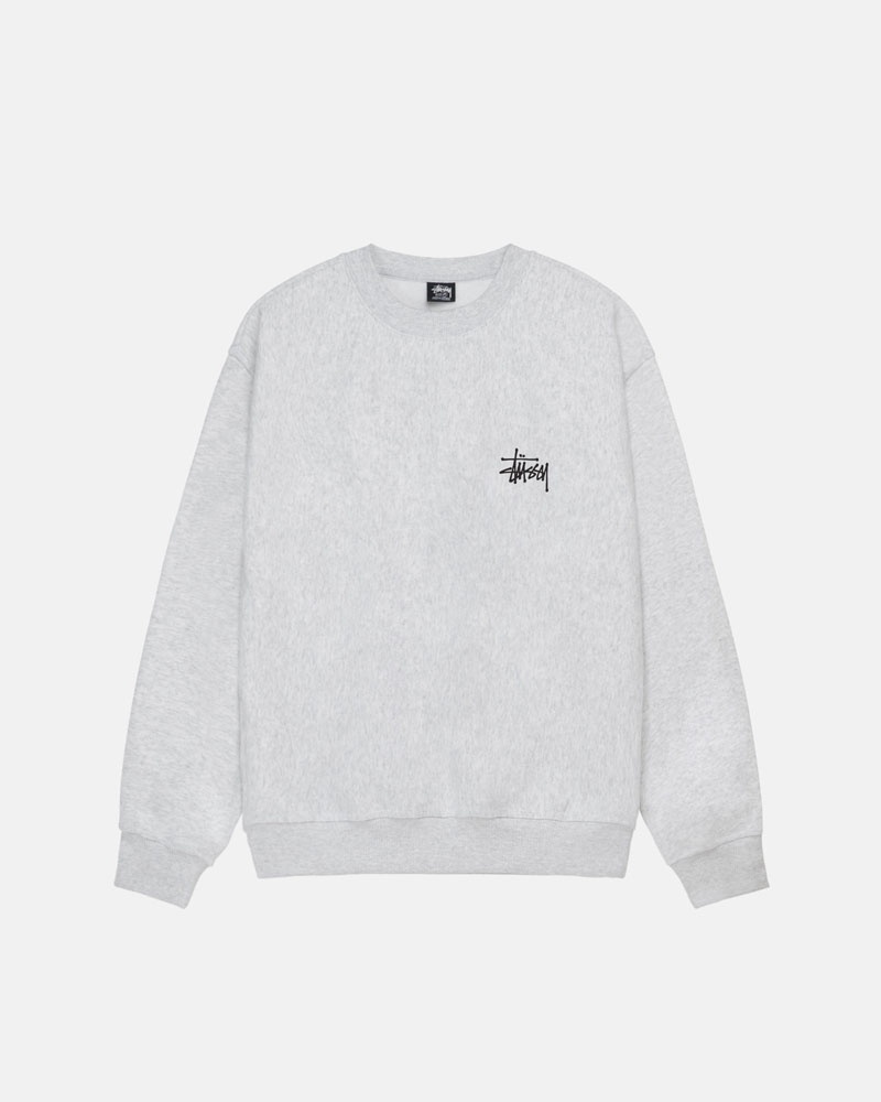 Sweatshirt Stussy Basic Stüssy Crew Grise | HEM-87908550