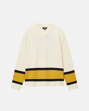 Chandail Stussy Hockey Beige | XGG-55762345