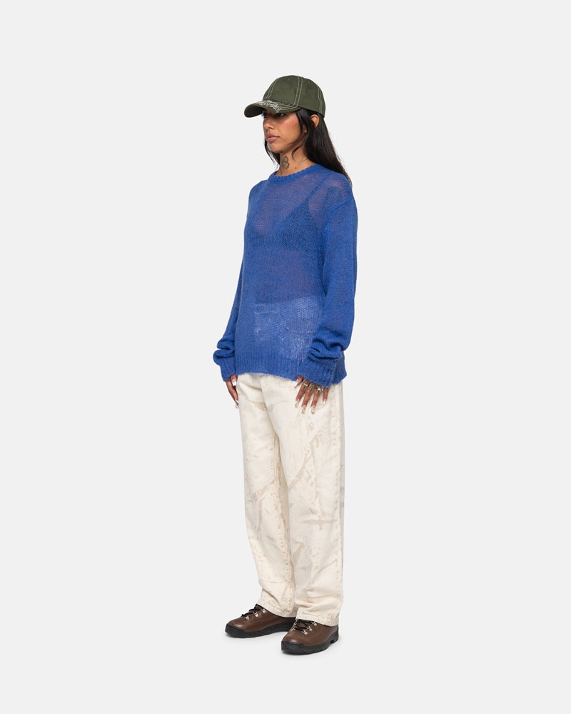 Chandail Stussy S Loose Knit Bleu | ECL-20913603