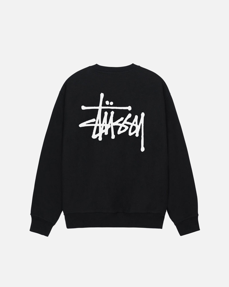 Sweatshirt Stussy Basic Stüssy Crew Noir | ZIL-72646194