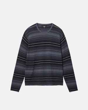 Chandail Stussy Horizontal Stripe Grise | CNZ-85453046