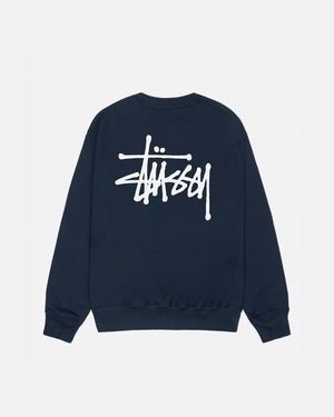 Sweatshirt Stussy Basic Stüssy Crew Bleu Marine | BSN-42697271