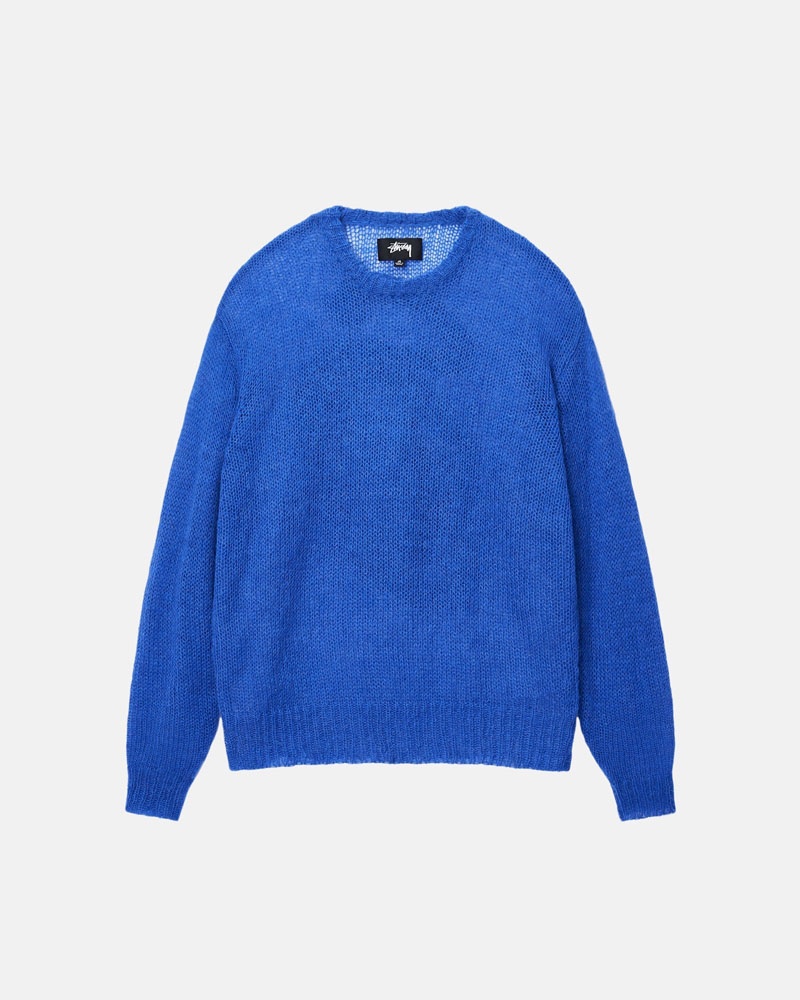 Chandail Stussy S Loose Knit Bleu | ECL-20913603