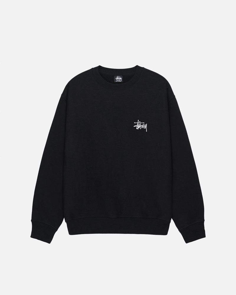 Sweatshirt Stussy Basic Stüssy Crew Noir | ZIL-72646194