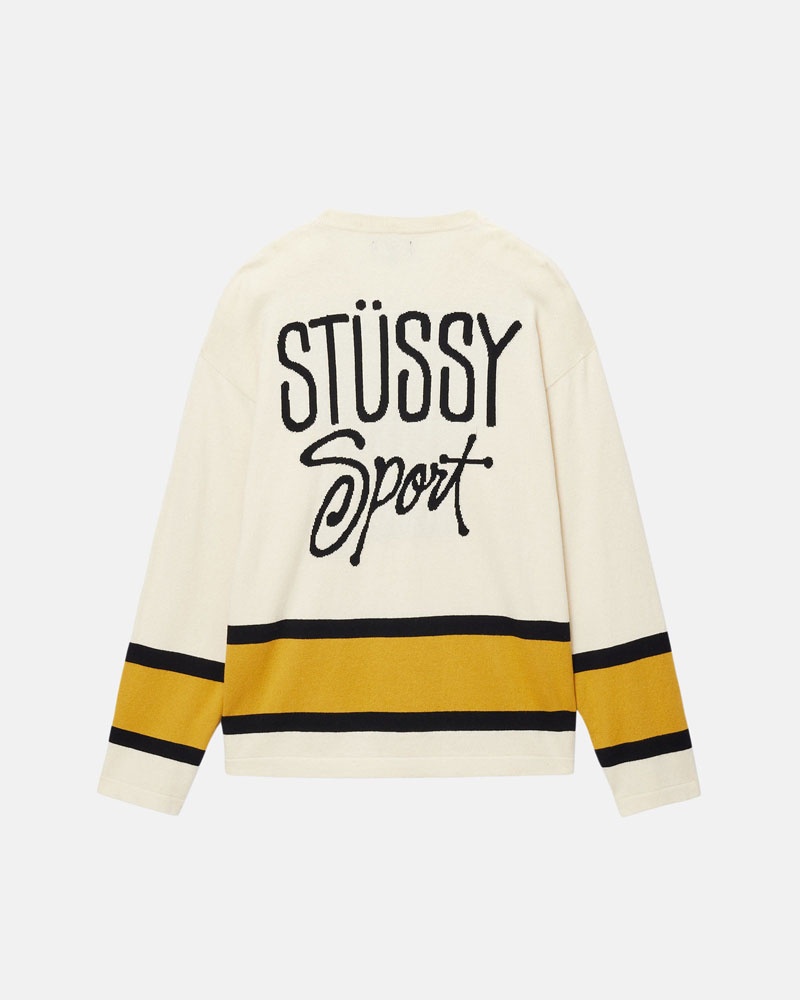 Chandail Stussy Hockey Beige | XGG-55762345