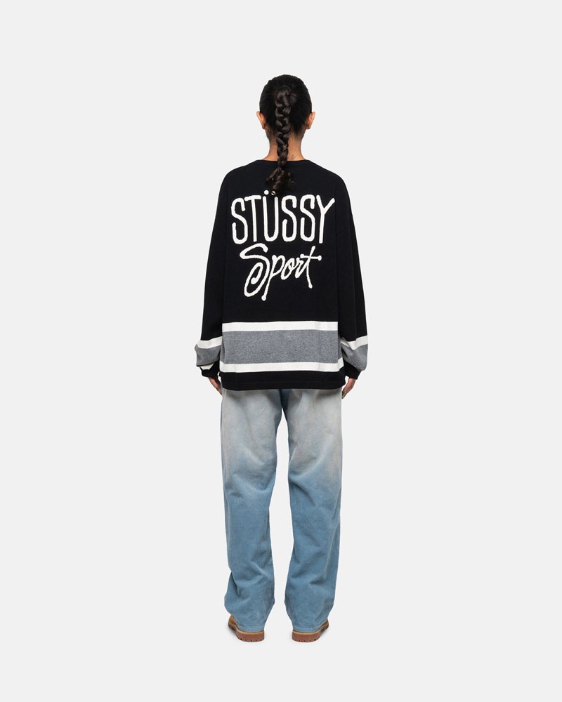 Chandail Stussy Hockey Noir | KHC-82186275