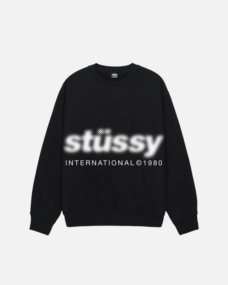 Sweatshirt Stussy Blur Crew Noir | ZKO-25804713