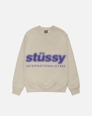 Sweatshirt Stussy Blur Crew Kaki | PEY-84890227