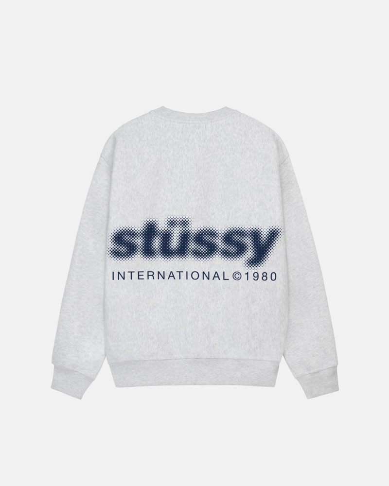 Sweatshirt Stussy Blur Crew Grise | UIL-50338488