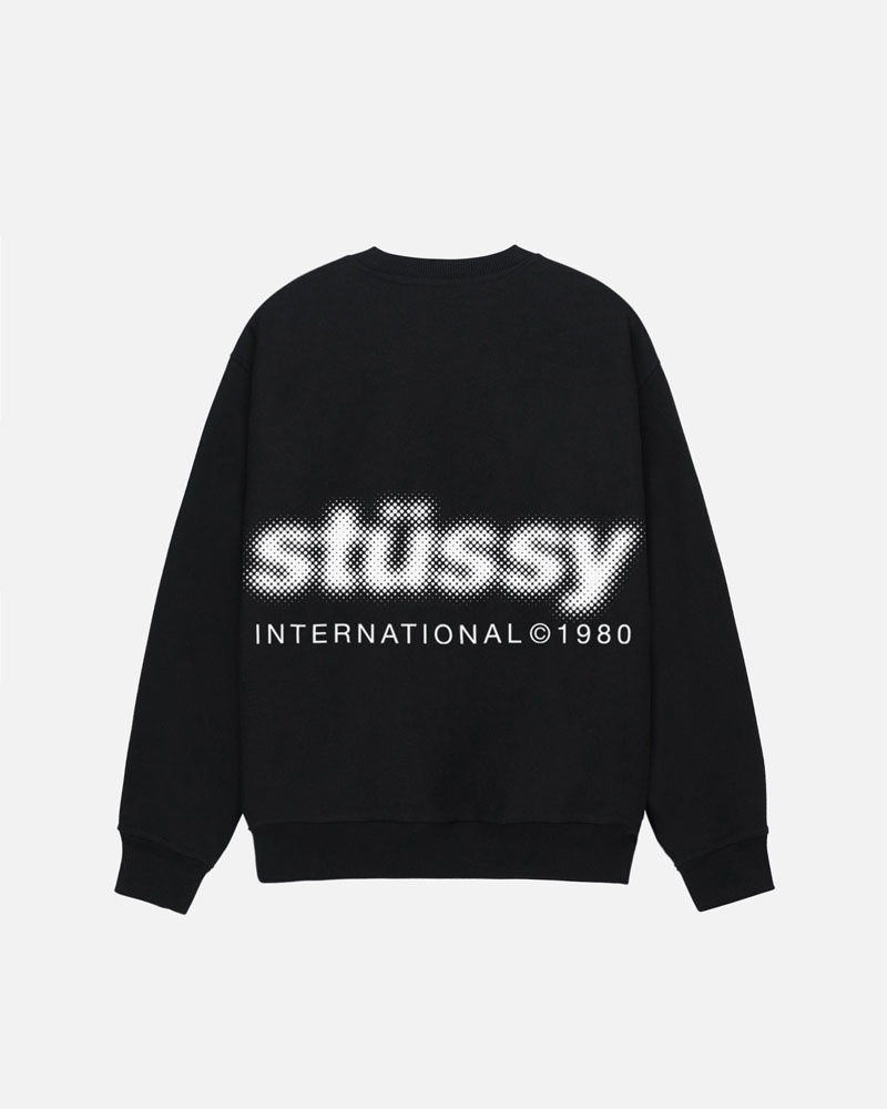 Sweatshirt Stussy Blur Crew Noir | ZKO-25804713