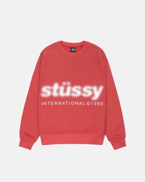 Sweatshirt Stussy Blur Crew Rouge | KOP-35714791