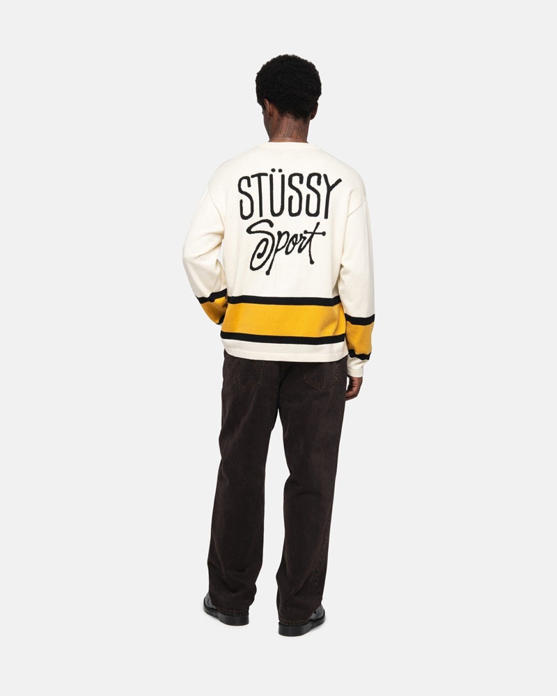 Chandail Stussy Hockey Beige | XGG-55762345