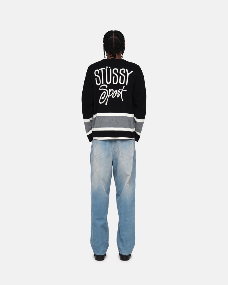 Chandail Stussy Hockey Noir | KHC-82186275