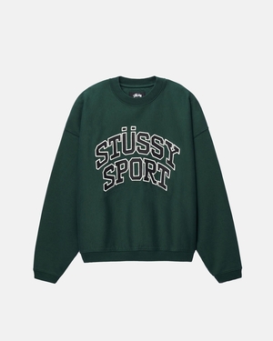 Sweatshirt Stussy Stüssy Sport Relaxed Oversized Crew Vert Foncé | YPB-57325392