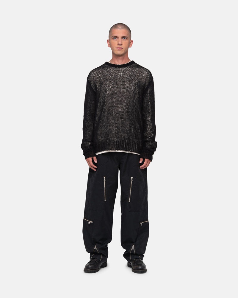 Chandail Stussy S Loose Knit Noir | NKY-20594300