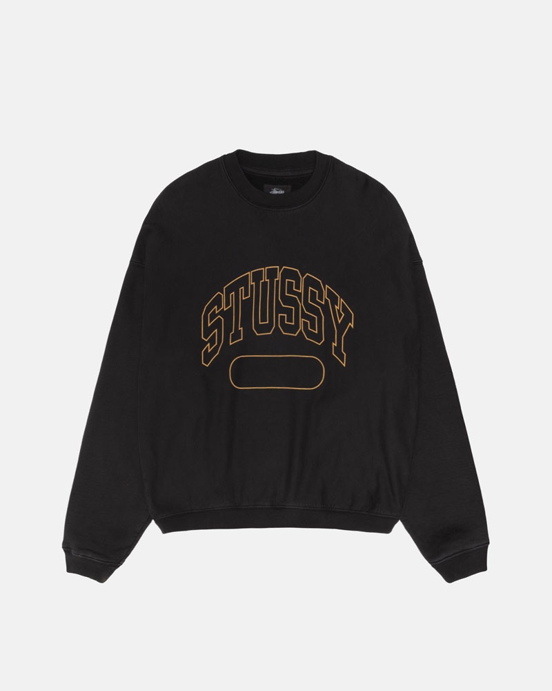 Sweatshirt Stussy Varsity Oversized Crew Noir | WFD-29848370