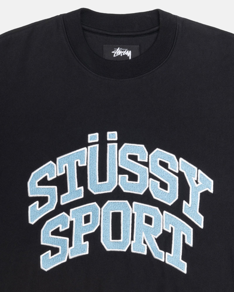 Sweatshirt Stussy Stüssy Sport Relaxed Oversized Crew Noir | HQO-05013605