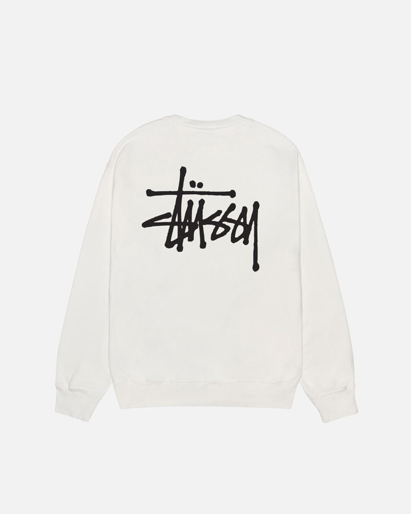 Sweatshirt Stussy Basic Stüssy Crew Pigment Dyed Beige | KCM-91739942