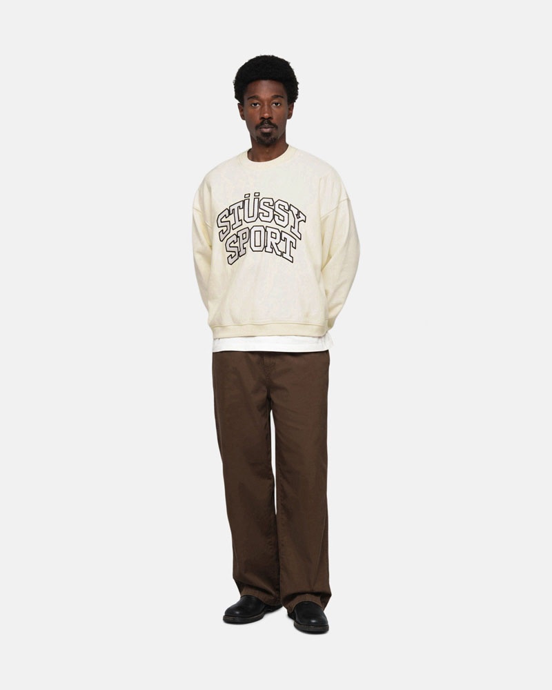 Sweatshirt Stussy Stüssy Sport Relaxed Oversized Crew Blanche | JPC-21167009