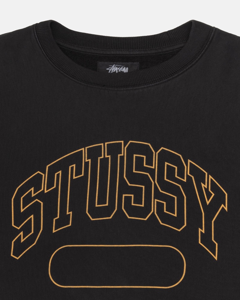 Sweatshirt Stussy Varsity Oversized Crew Noir | WFD-29848370