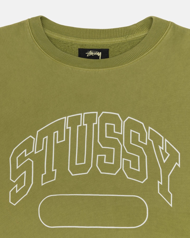 Sweatshirt Stussy Varsity Oversized Crew Vert | LDY-54910829