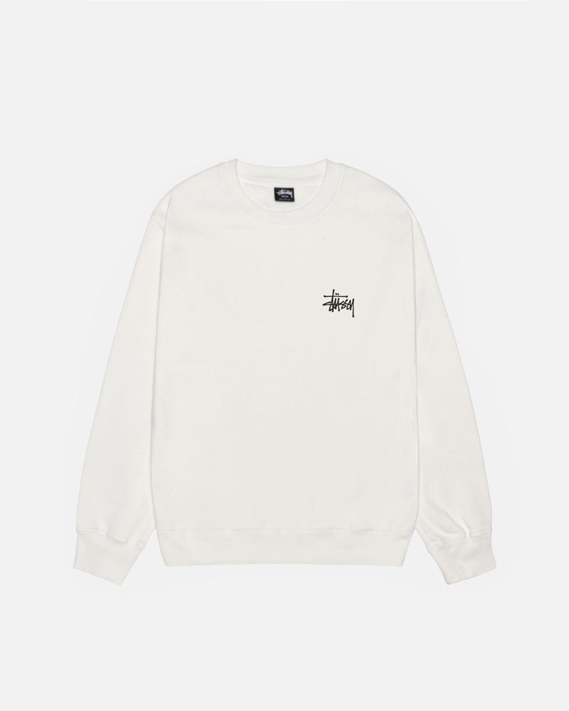 Sweatshirt Stussy Basic Stüssy Crew Pigment Dyed Beige | KCM-91739942