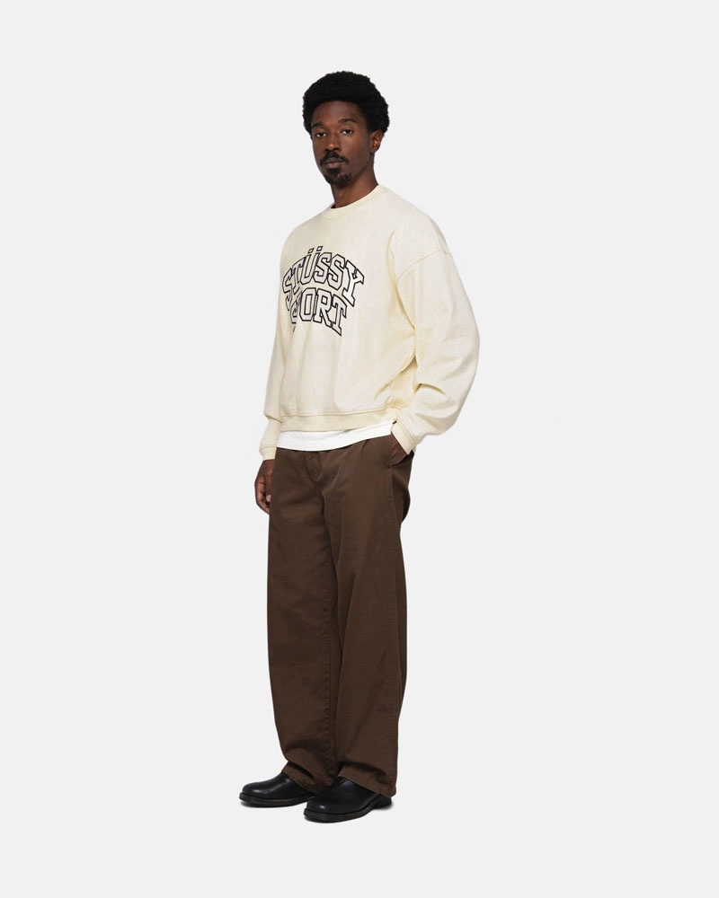 Sweatshirt Stussy Stüssy Sport Relaxed Oversized Crew Blanche | JPC-21167009