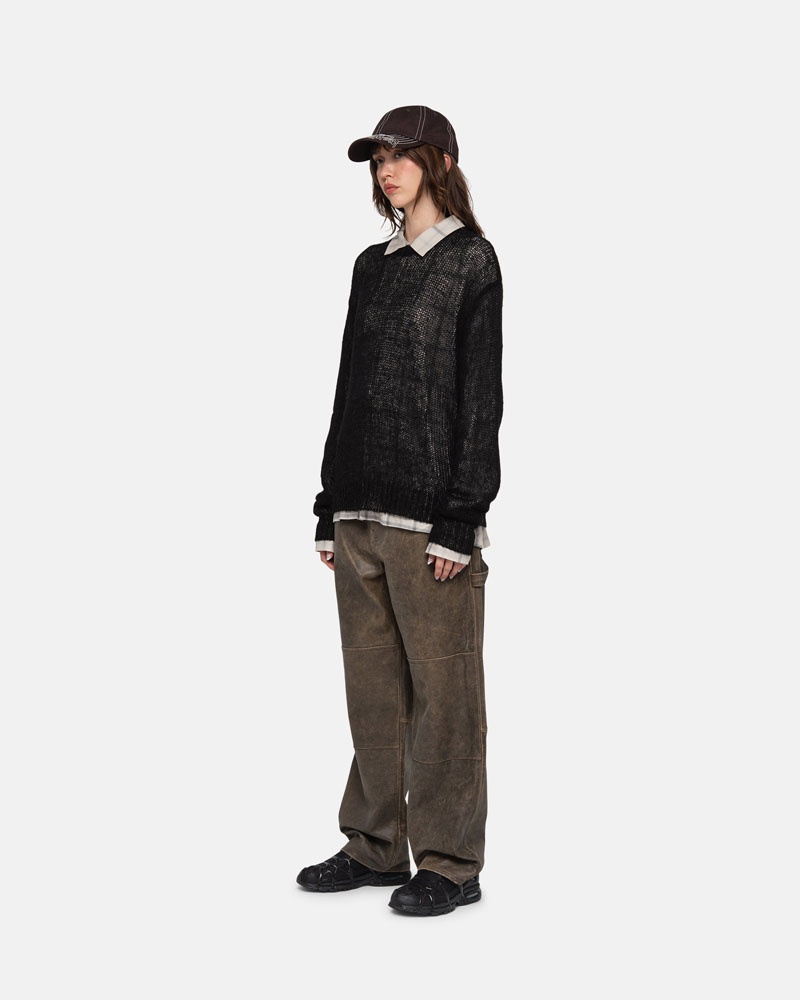 Chandail Stussy S Loose Knit Noir | NKY-20594300