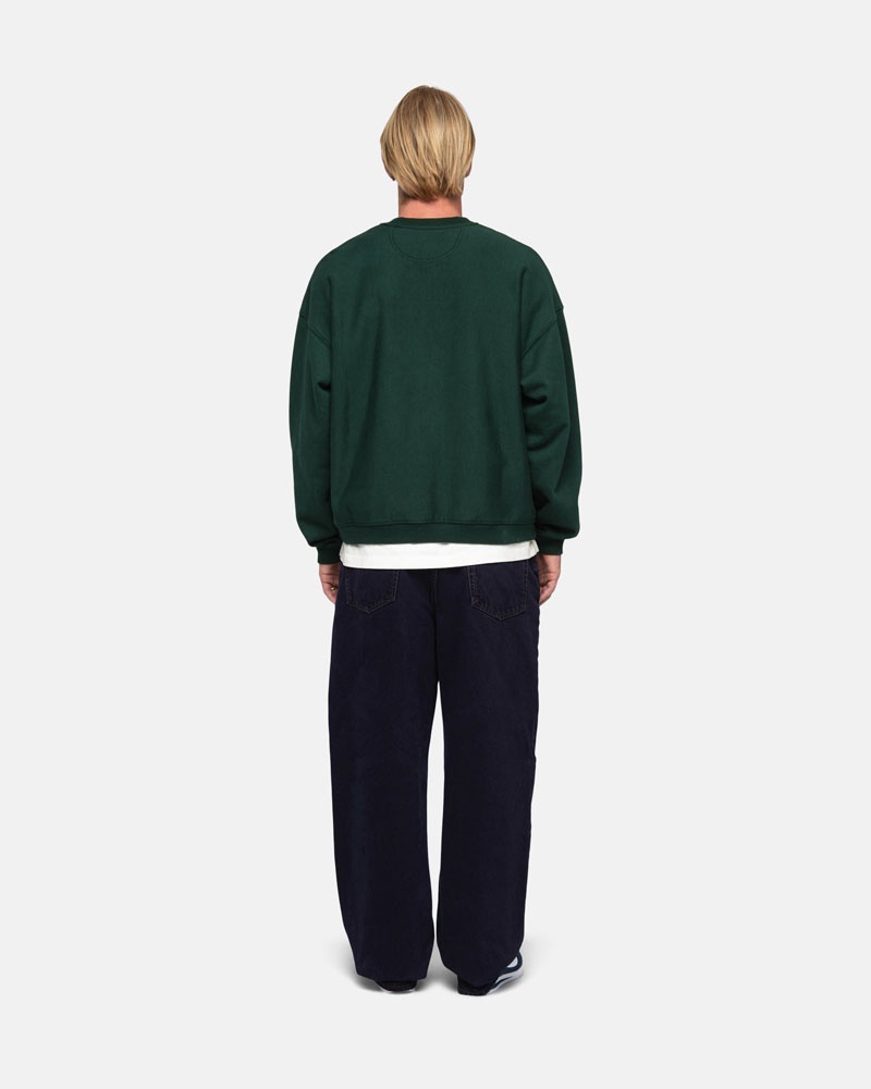 Sweatshirt Stussy Stüssy Sport Relaxed Oversized Crew Vert Foncé | YPB-57325392