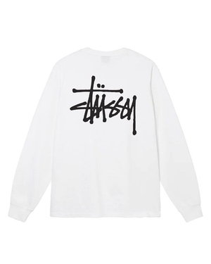 Sweatshirt Stussy Basic Stüssy LS Tee Blanche | KEL-93607693