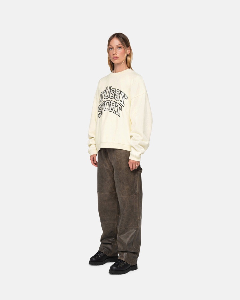 Sweatshirt Stussy Stüssy Sport Relaxed Oversized Crew Blanche | JPC-21167009