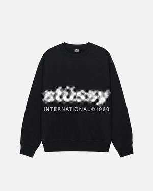 Sweatshirt Stussy Blur Crew Noir | UOW-36550004