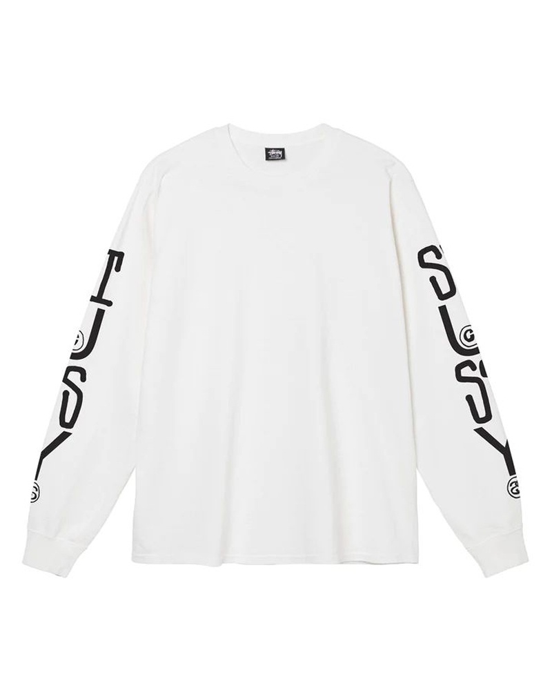 Sweatshirt Stussy Classiche Stack Pigment Dyed LS Tee Blanche | JBF-23520504