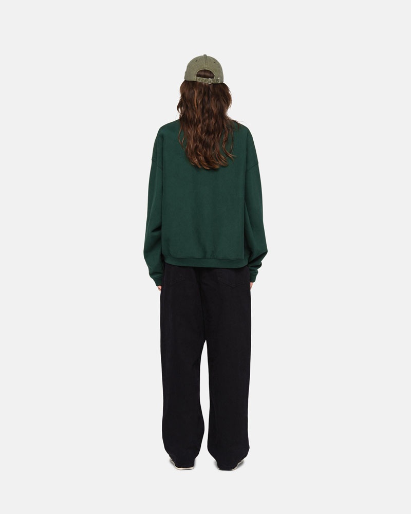 Sweatshirt Stussy Stüssy Sport Relaxed Oversized Crew Vert Foncé | YPB-57325392