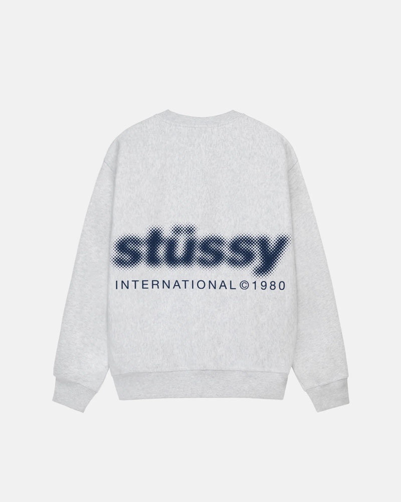 Sweatshirt Stussy Blur Crew Grise | LWE-34698861