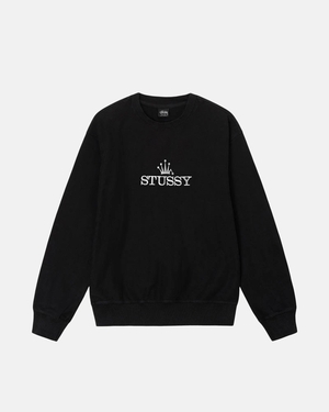 Sweatshirt Stussy Glamour Pigment Dyed Crew Noir | CRZ-88787055