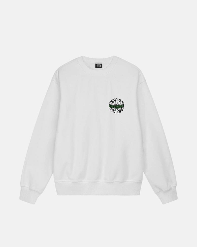 Sweatshirt Stussy Fresh Gear Crew Blanche | FTZ-16022646