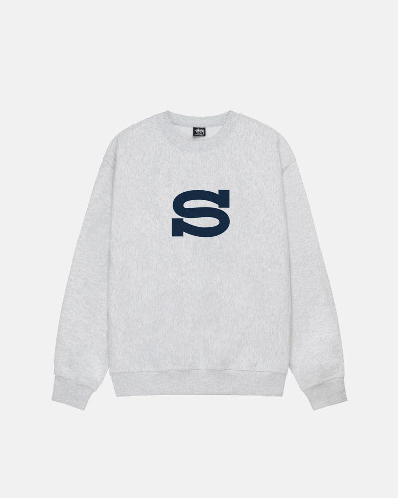 Sweatshirt Stussy Letterman Crew Grise | BCG-35882196