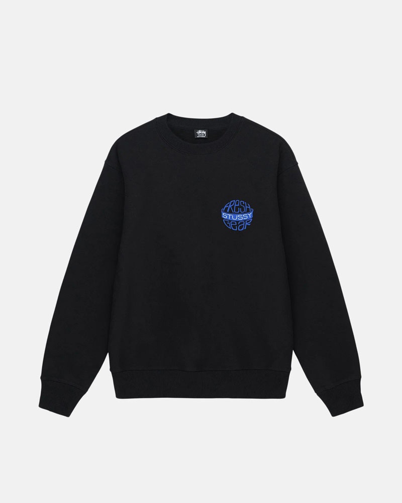 Sweatshirt Stussy Fresh Gear Crew Noir | ABS-24754548