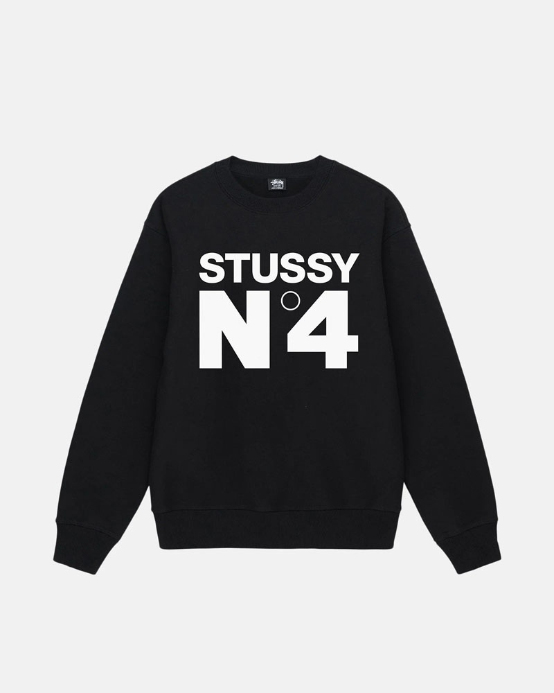 Sweatshirt Stussy No.4 Crew Noir | ZQX-56127401