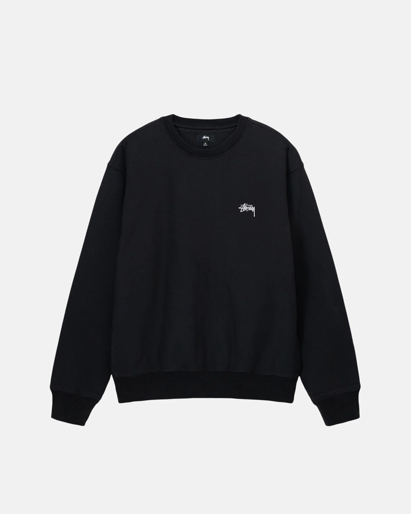 Sweatshirt Stussy Overdyed Stock Logo Crew Noir | MSR-37914674