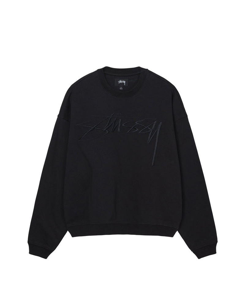 Sweatshirt Stussy Relaxed Smoothstock Crew Noir | JQD-98180770