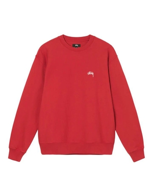 Sweatshirt Stussy Overdyed Stock Logo Crew Rouge | ZJQ-18199325