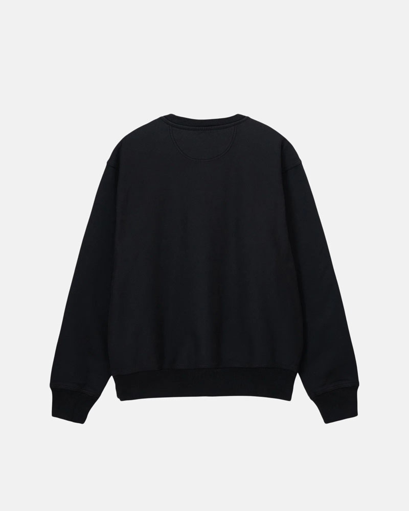 Sweatshirt Stussy Overdyed Stock Logo Crew Noir | MSR-37914674